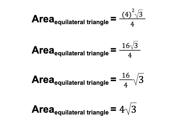 area of an equilateral triangle sample computation