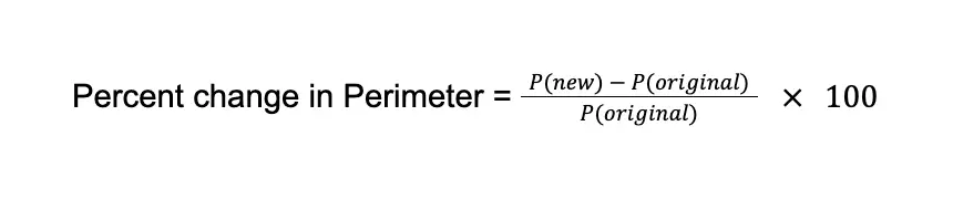 percent change in perimeter formula