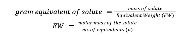 gram equivalent of solute formula