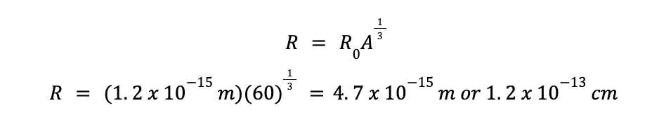 radius of the given nuclide