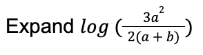properties of logarithms sample problem 3