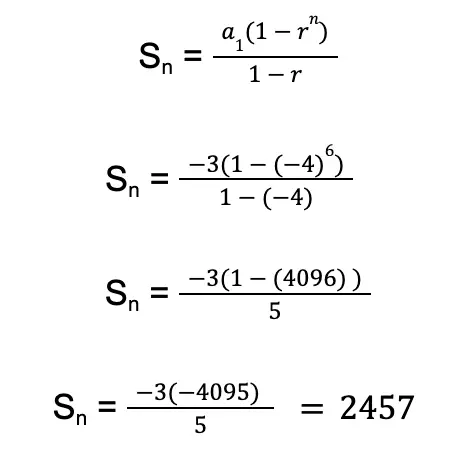 sum of a finite geometric series sample problem 2
