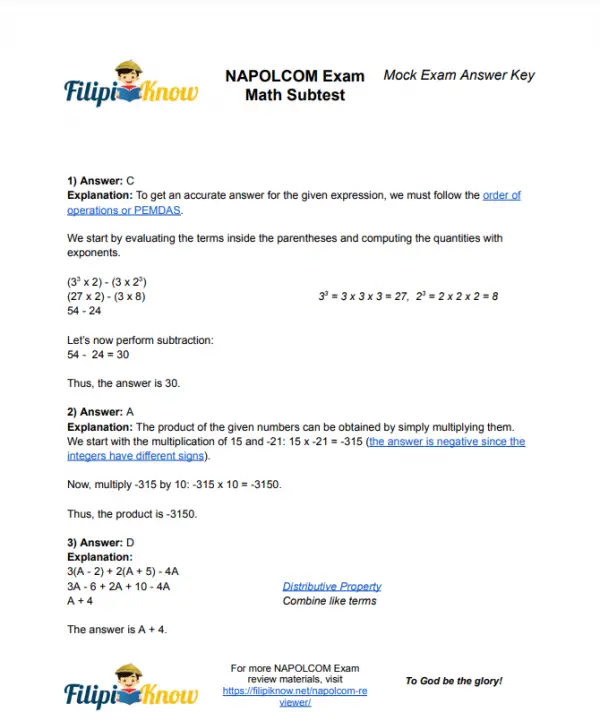 napolcom math reviewer mock exam answer key screenshot