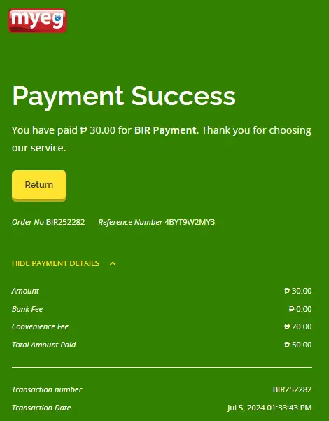 Myeg Payment Success How To Pay Documentary Stamp Online Thru Myeg.ph?