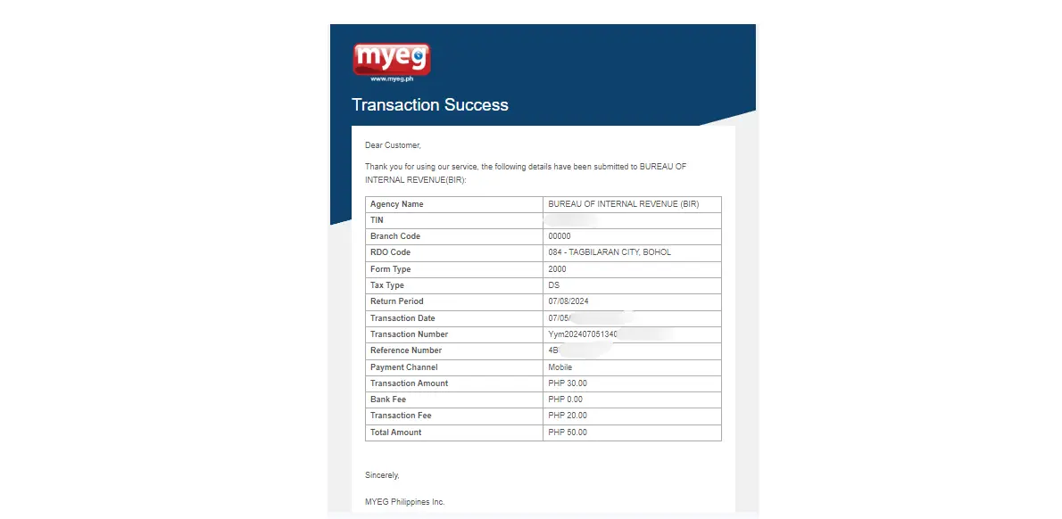 Transaction Success Doc Stamp1 How To Pay Documentary Stamp Online Thru Myeg.ph?