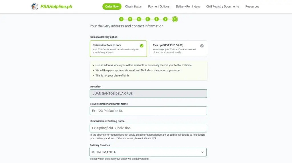 step 6 delivery or pick up How To Request Documents From The PSAHelpline? (Updated 2025 Guide)